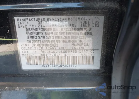 2022 Nissan Sentra Sr Xtronic Cvt from USA, damaged, VIN 3N1AB8DV1NY268820